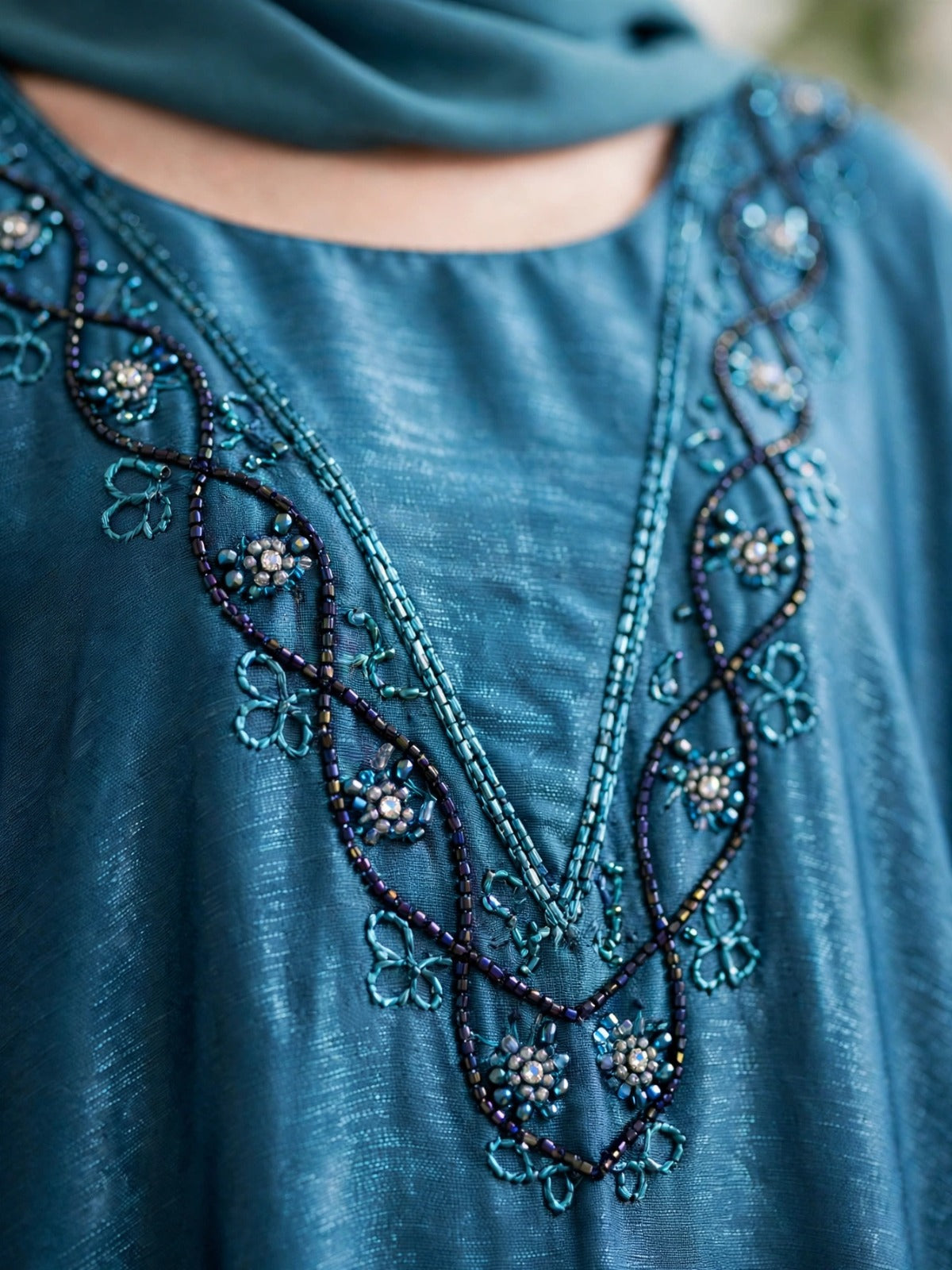 GULAFSHA HANDWORK ABAYA | BLUE
