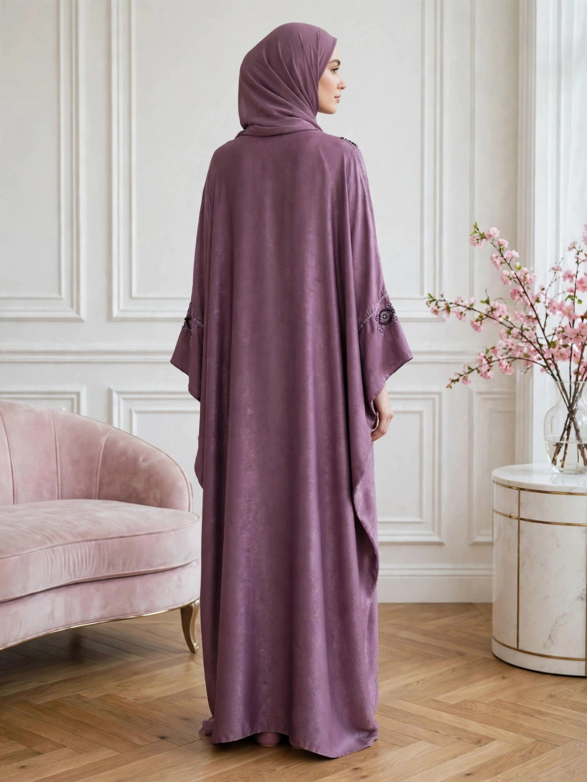 GULAFSHA HANDWORK ABAYA | PINK