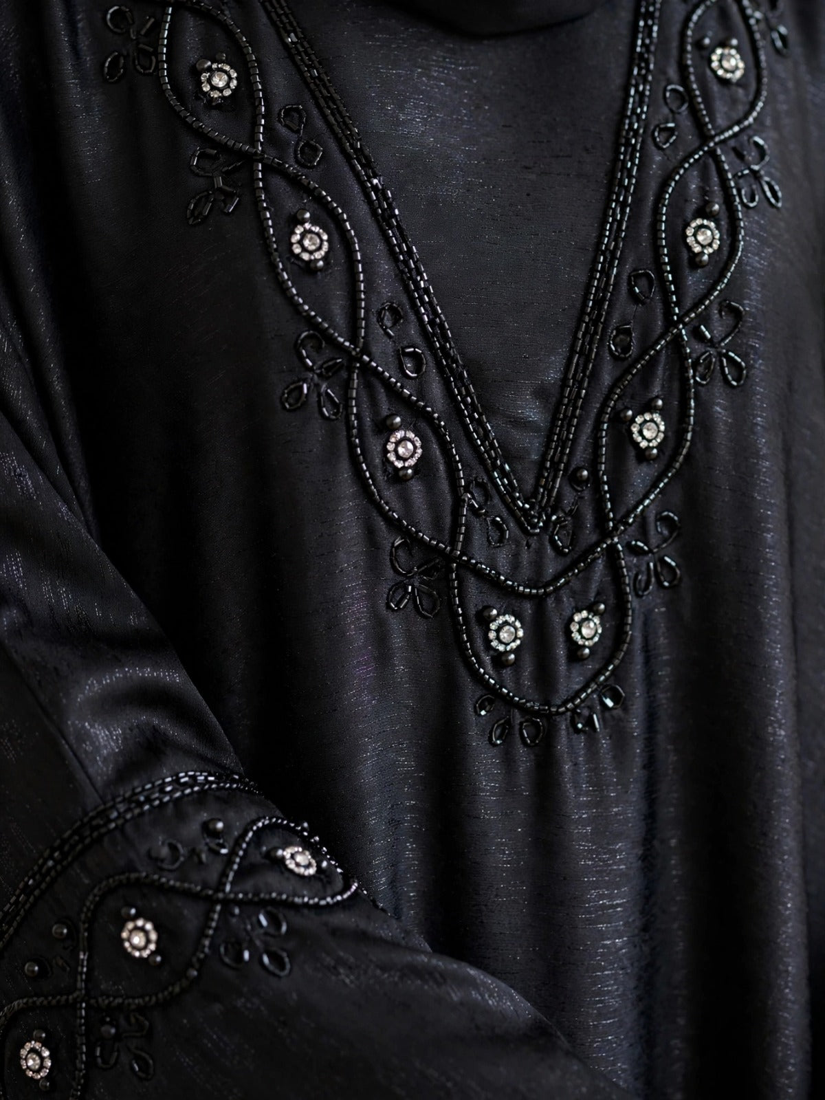 GULAFSHA HANDWORK ABAYA | BLACK