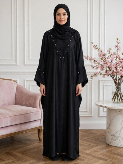 GULAFSHA HANDWORK ABAYA | BLACK