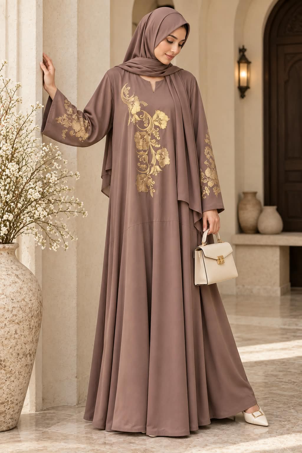 008 - LABIKA FULLY CLOSED ABAYA | NUDE