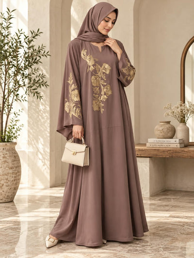 008 - LABIKA FULLY CLOSED ABAYA | NUDE