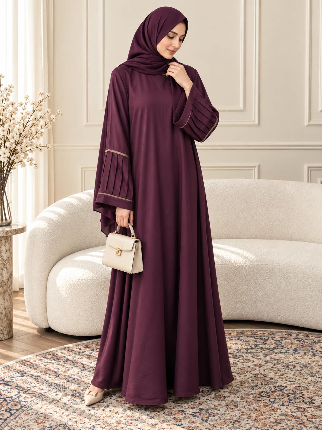 005 - MANTASHA FULLY CLOSED ABAYA | RED