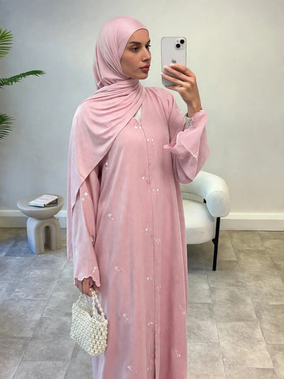 IMAMA FLORAL GRACE ABAYA | PINK