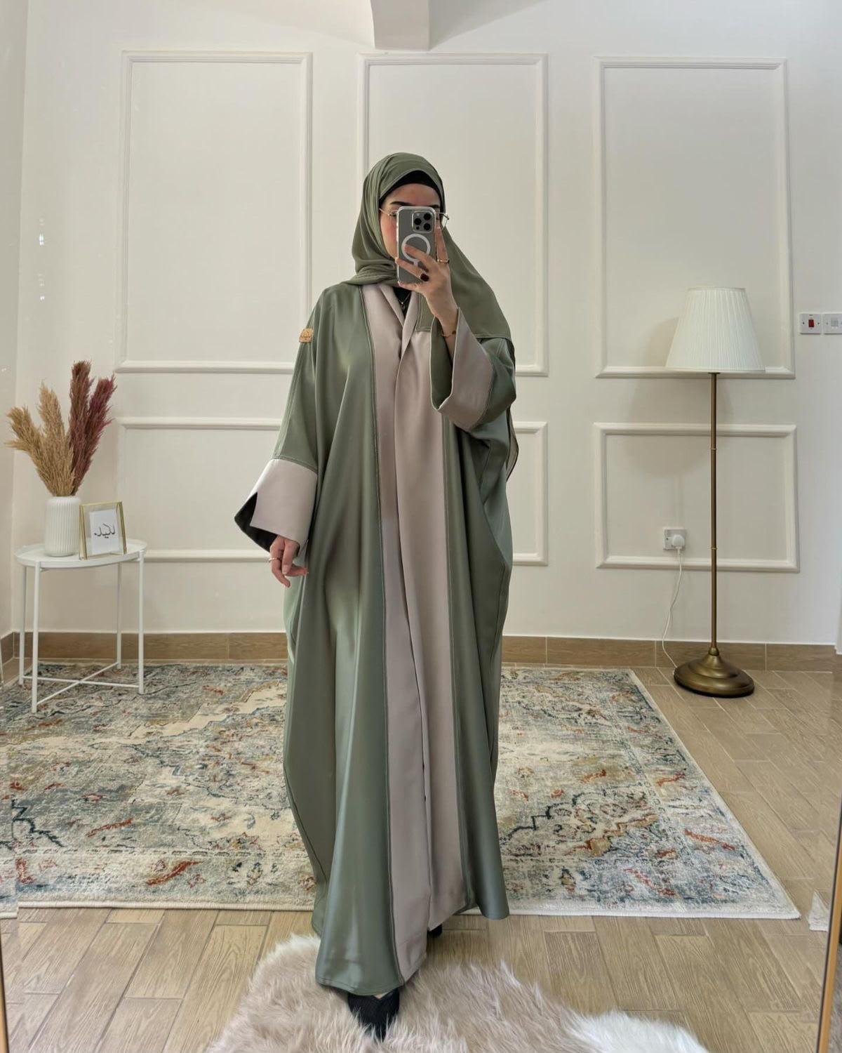 ZAHEEN KIMONO ABAYA | SEA GREEN