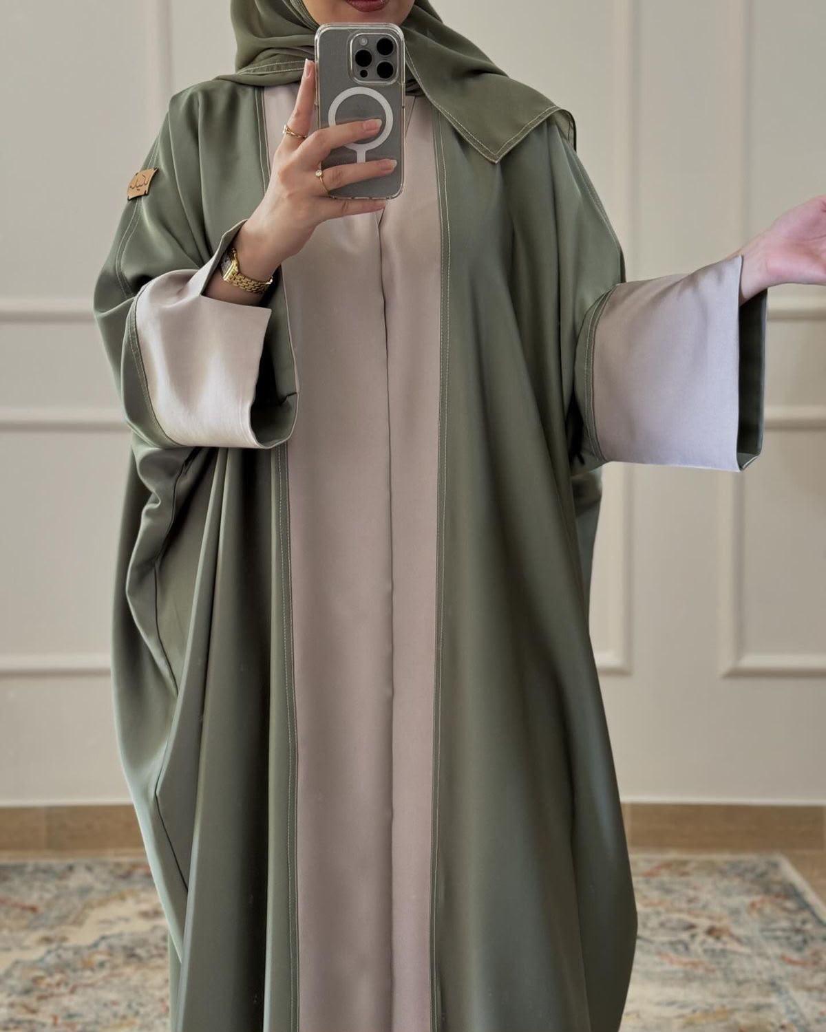 ZAHEEN KIMONO ABAYA | SEA GREEN