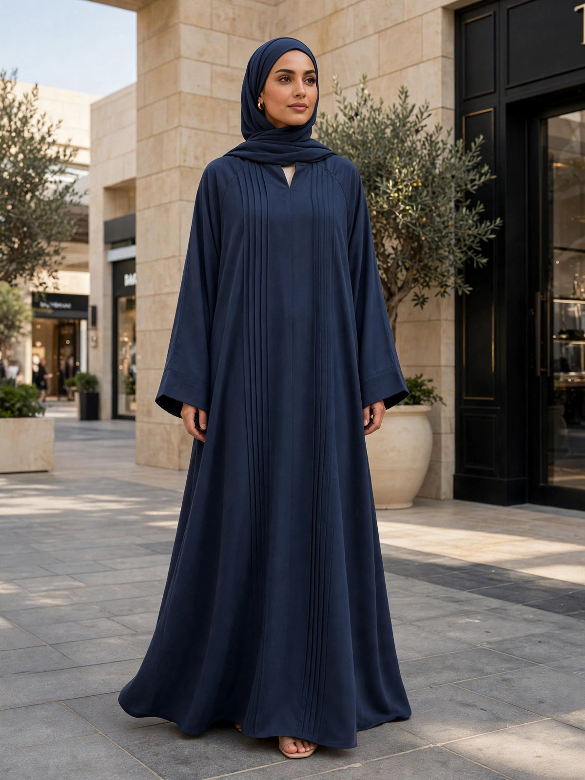 SHARJEENA FULLY CLOSED ABAYA | BLUE