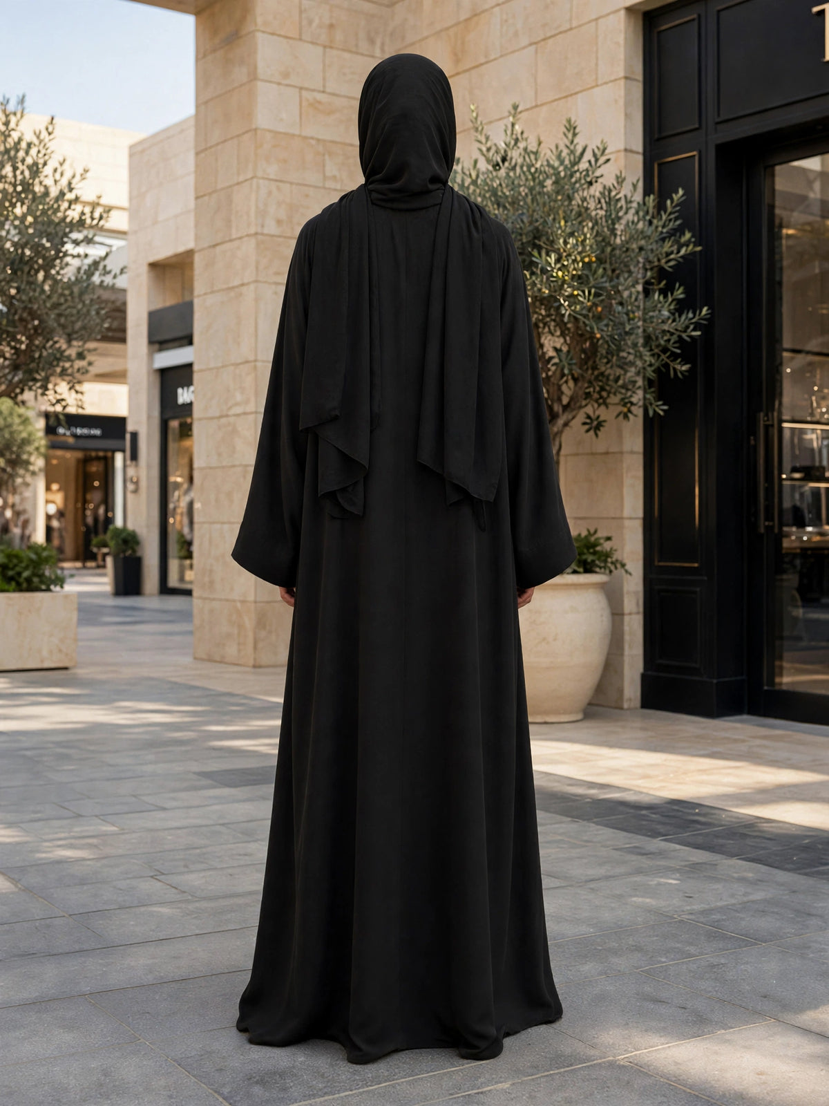 SHARJEENA FULLY CLOSED ABAYA | BLACK