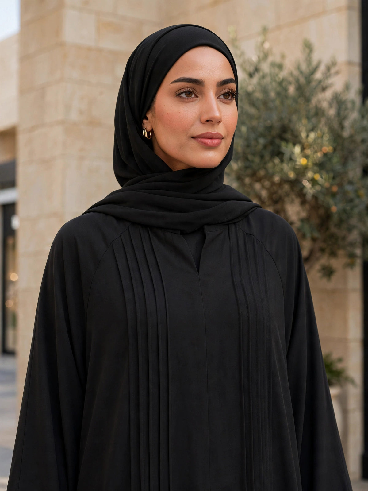 SHARJEENA FULLY CLOSED ABAYA | BLACK