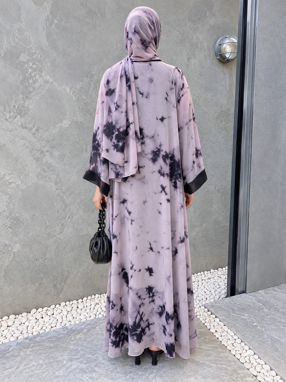 TAI DIE DOUBLE SHRUG ABAYA | PEACH