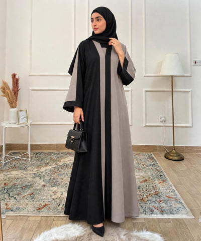 REEBA FULLY CLOSED ABAYA | SLASH GRAY