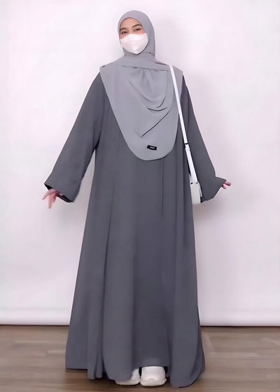 ANAM DOUBLE SHRUG ABAYA | GRAY