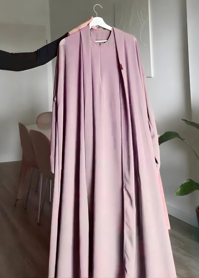 ANAM DOUBLE SHRUG ABAYA | PINK