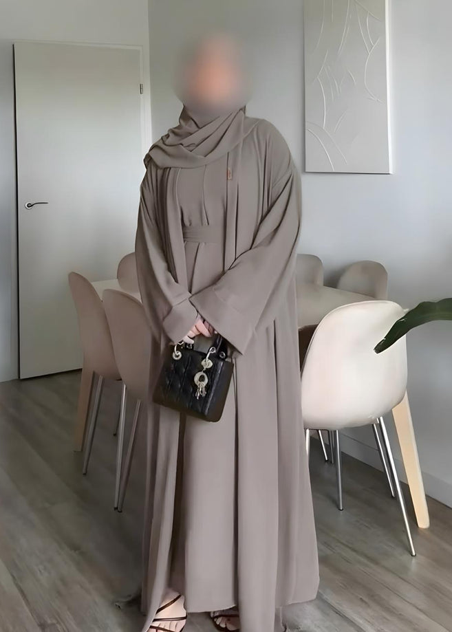 ANAM DOUBLE SHRUG ABAYA | SLASH GRY