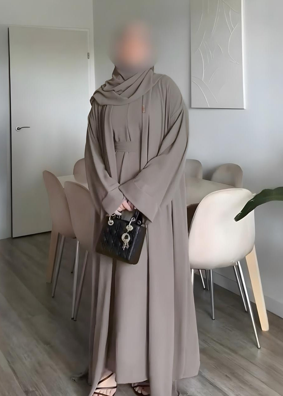 ANAM DOUBLE SHRUG ABAYA | SLASH GRY