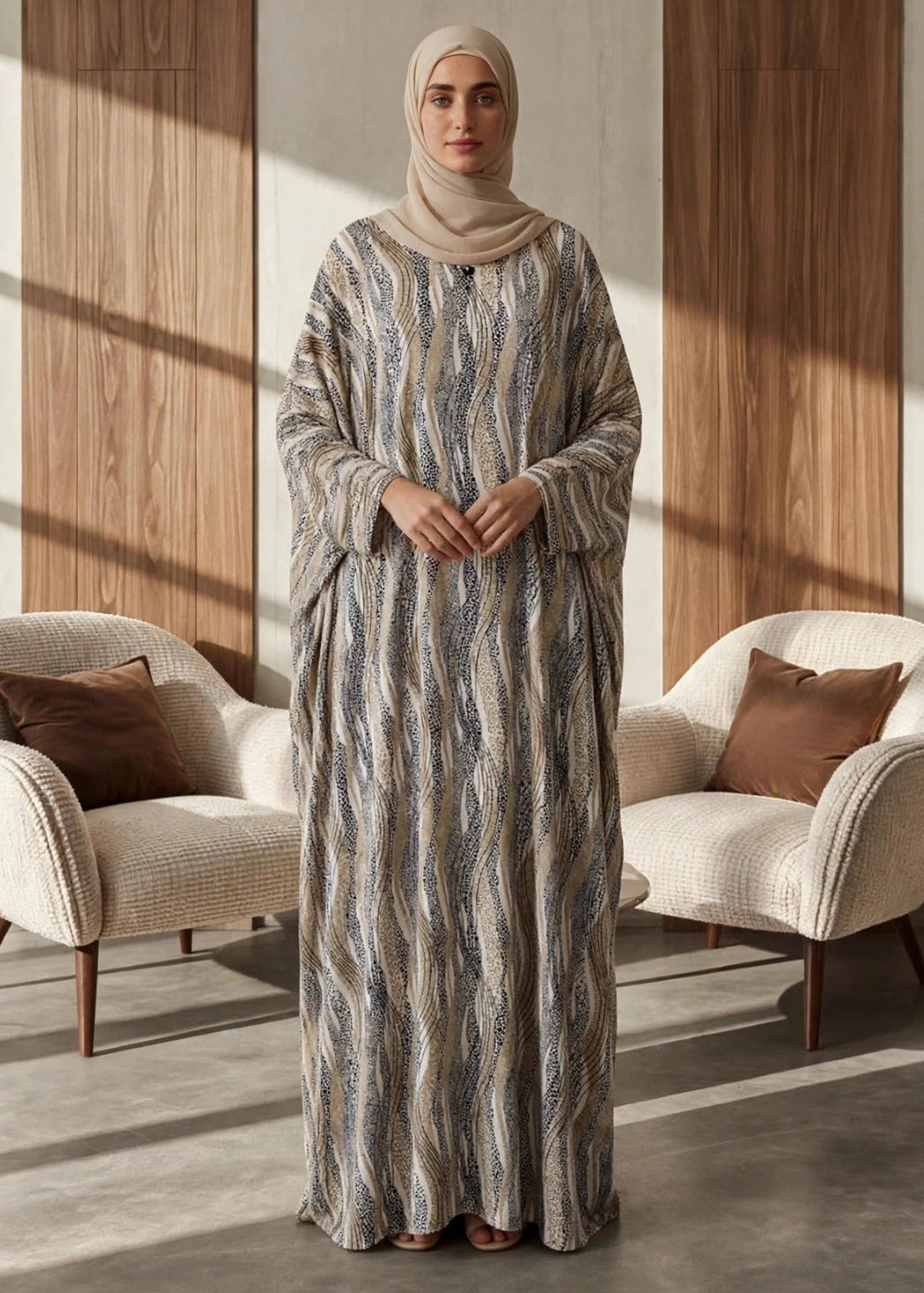 NAMRAH KAFTAN ABAYA | GOLDEN