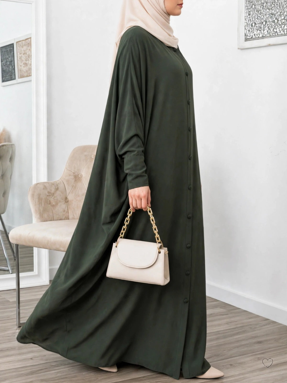 870 FITTING SLEEVE ABAYA | GREEN