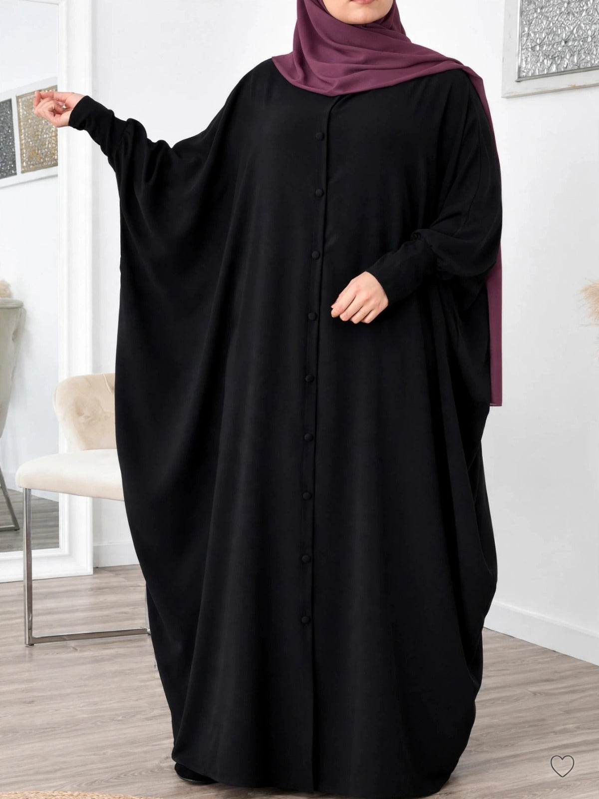 870 FITTING SLEEVE ABAYA | BLACK