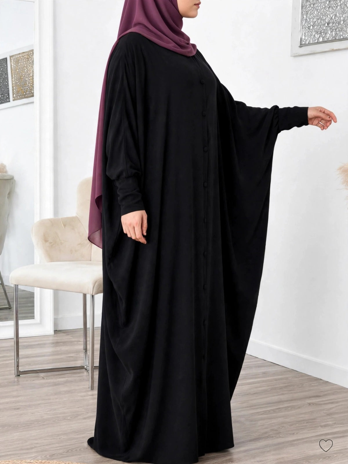 870 FITTING SLEEVE ABAYA | BLACK