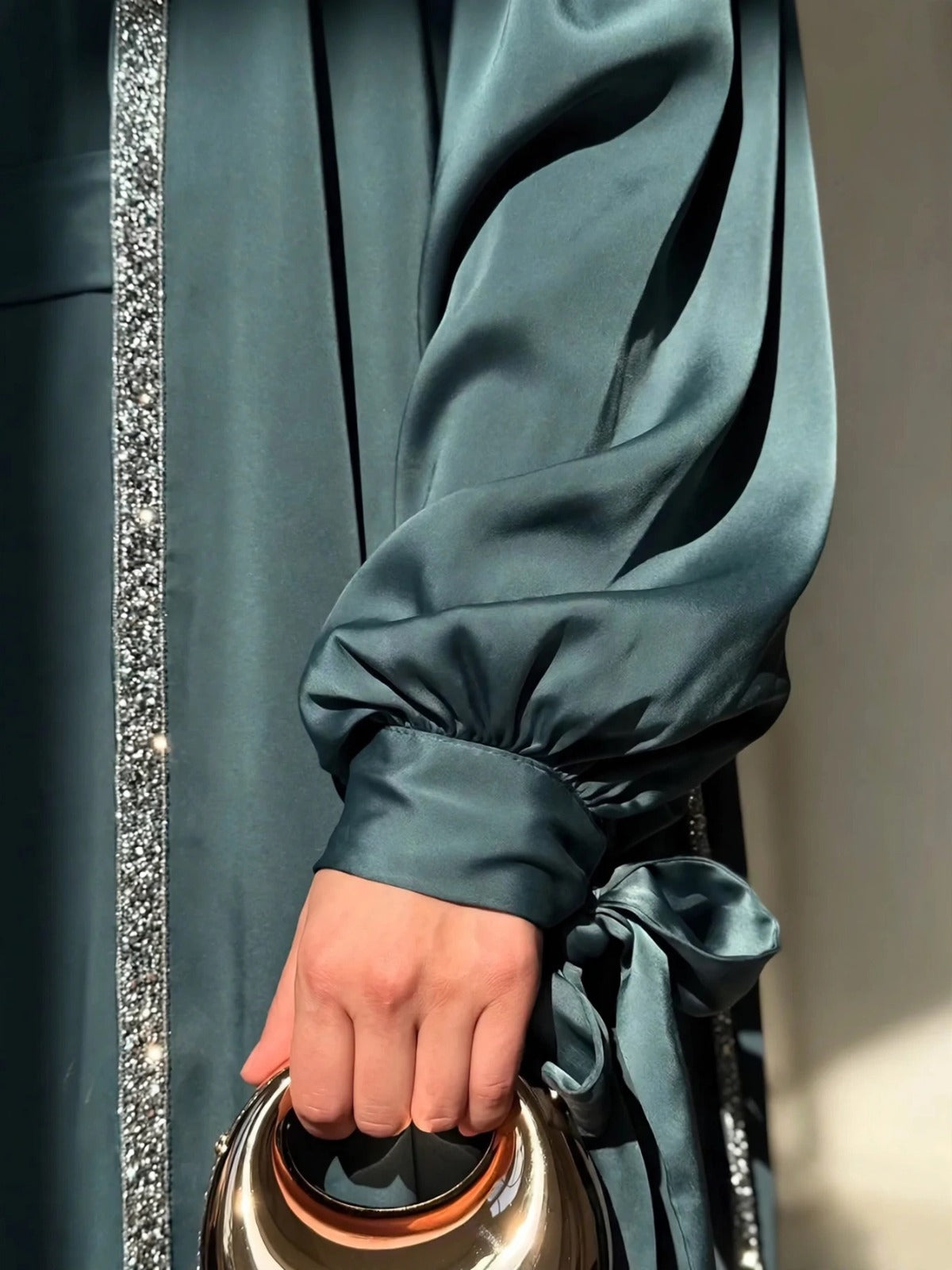BISMA DOUBLE SHRUG ABAYA | TEAL