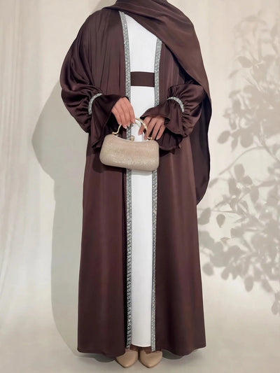 SAHARA DOUBLE SHRUG ABAYA | BROWN