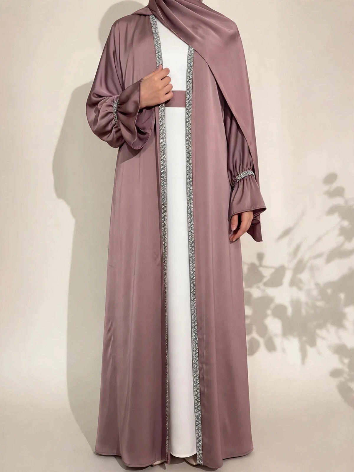 SAHARA DOUBLE SHRUG ABAYA | GHESTNUT LITE
