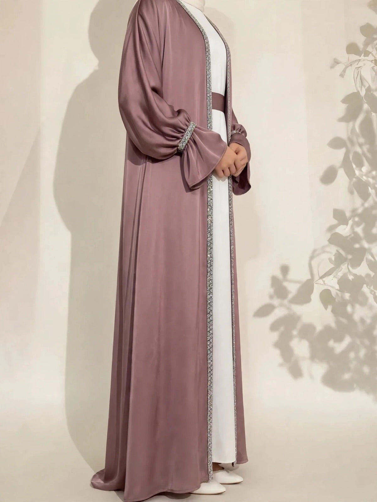 SAHARA DOUBLE SHRUG ABAYA | GHESTNUT LITE