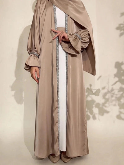 SAHARA DOUBLE SHRUG ABAYA | NUDE