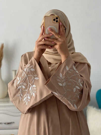 ERAH DOUBLE SHRUG ABAYA | NUDE