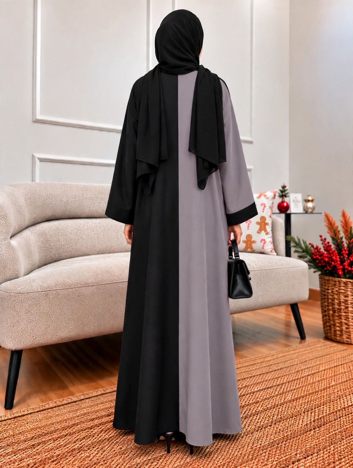 REEBA FULLY CLOSED ABAYA | GRAY