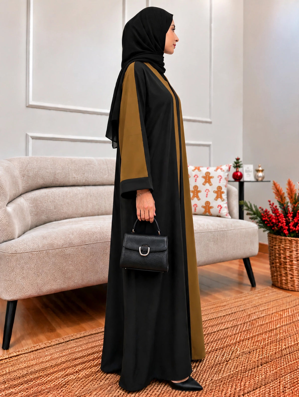 REEBA FULLY CLOSED ABAYA | GOLDEN