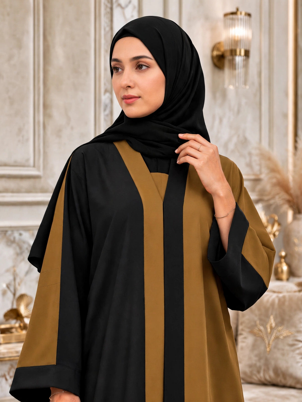 REEBA FULLY CLOSED ABAYA | GOLDEN