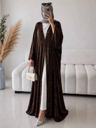 IMPORTED SIMMER DS KAFTAN ABAYA | DARK PURPLE