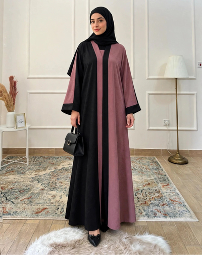 REEBA FULLY CLOSED ABAYA | DUSTY PINK