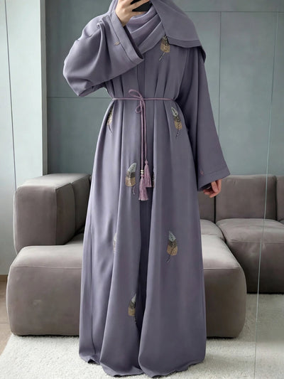 MANTASHA FRONT OPEN ABAYA | LAVENDER