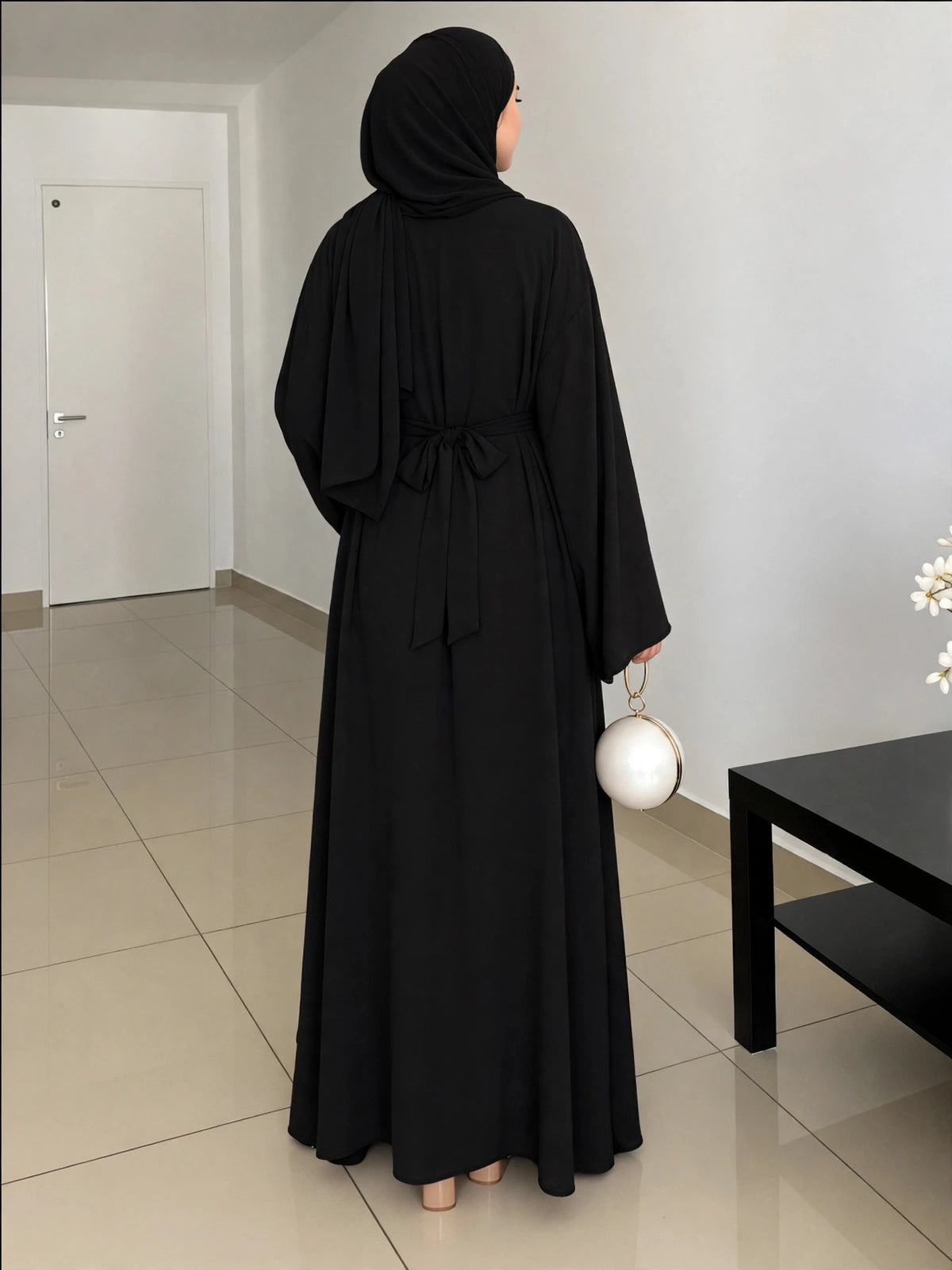 ANAM DOUBLE SHRUG ABAYA | BLACK