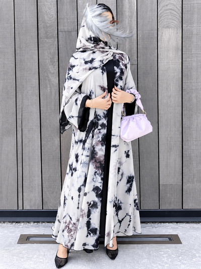 TAI DIE DOUBLE SHRUG ABAYA | WHITE