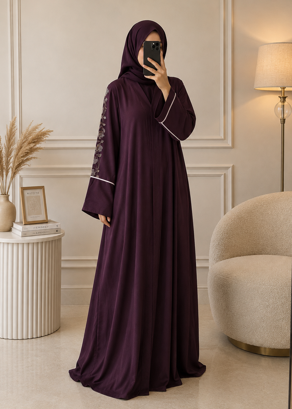 8549 - HANDWORK ABAYA | WINE