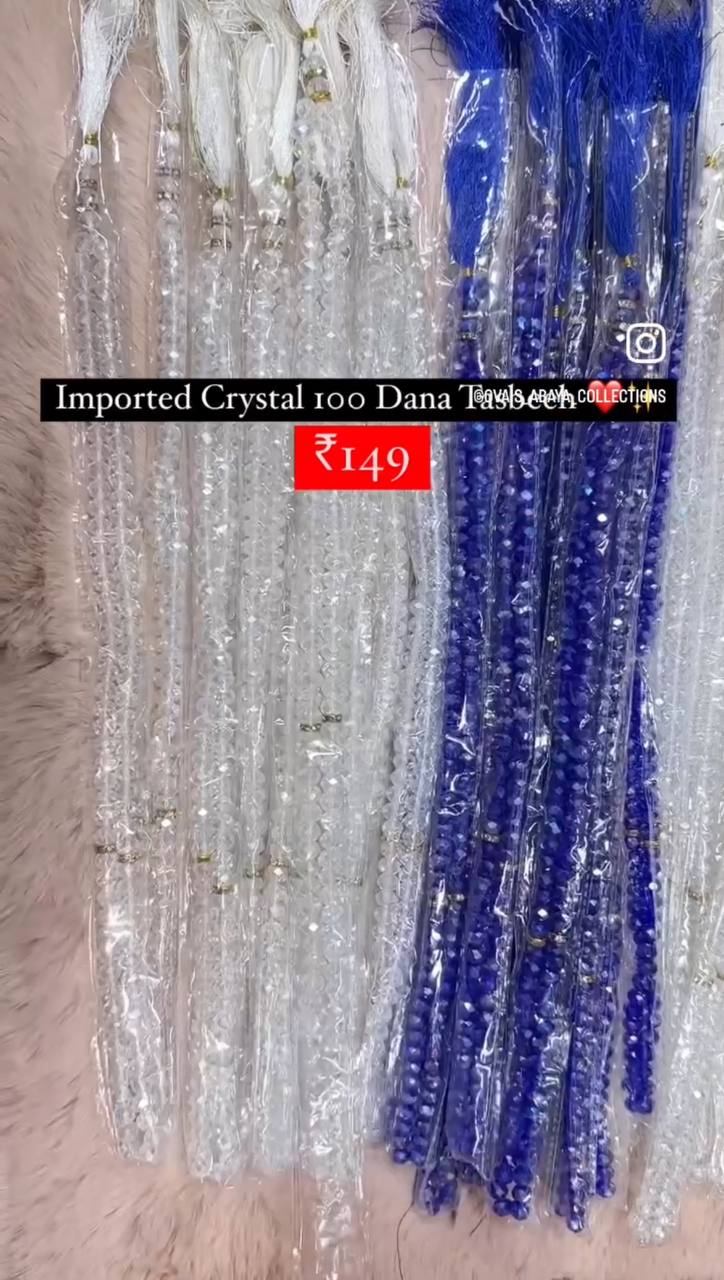 Imported Beautiful Crystal 100 Dana Tasbeeh ( New Launch )