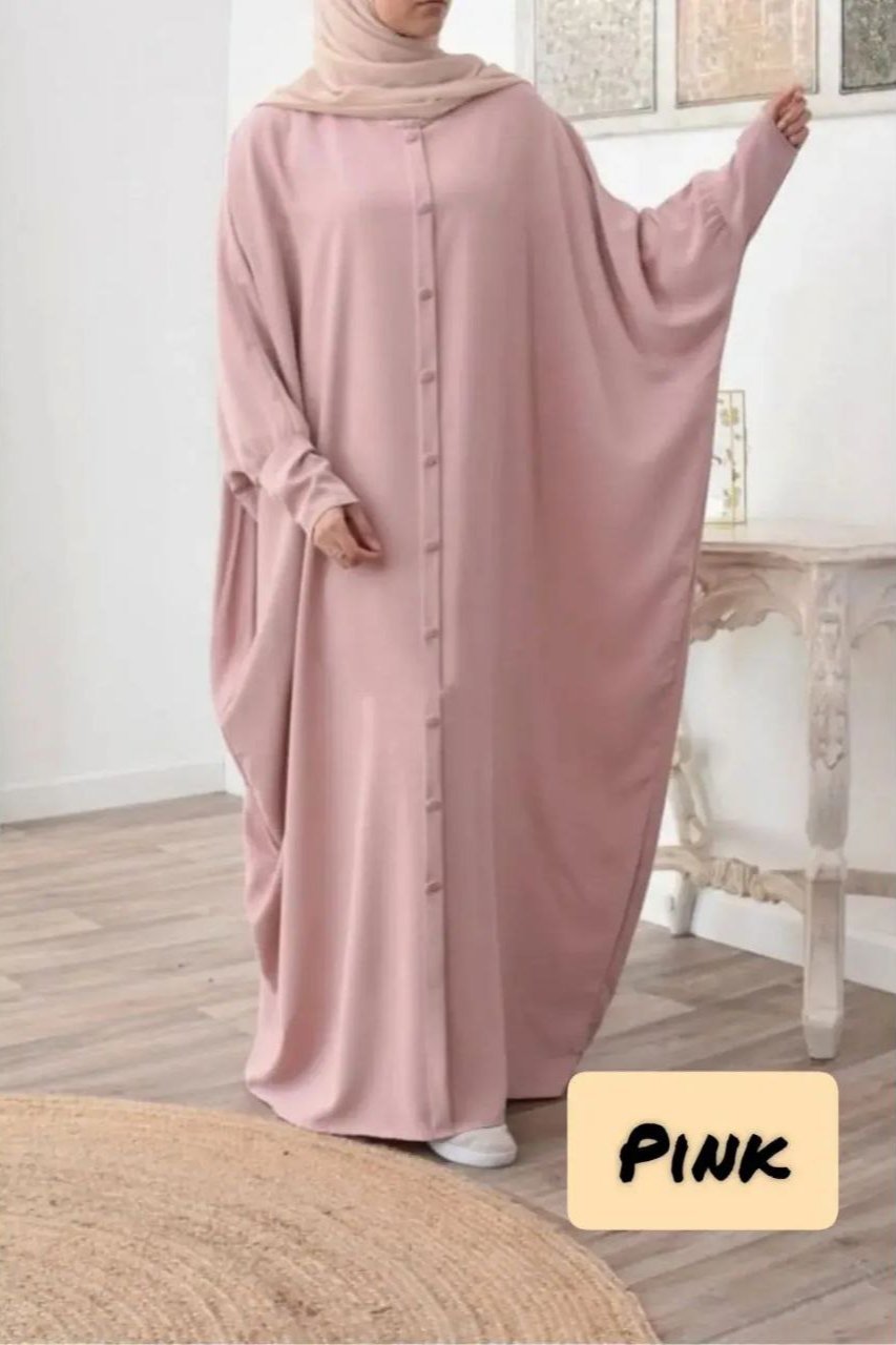 870 Beautifull Fitting Sleeve Abaya ( PINK )