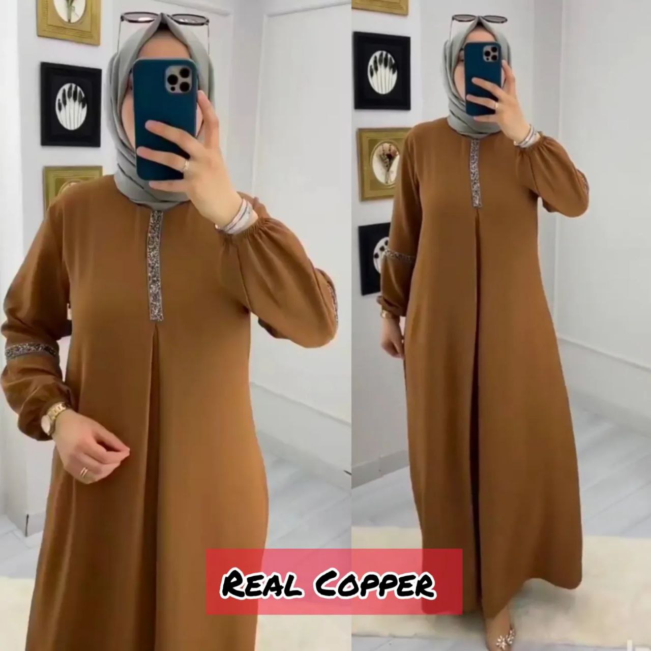 6001 - Aash Basic Abaya | REAL COPPER