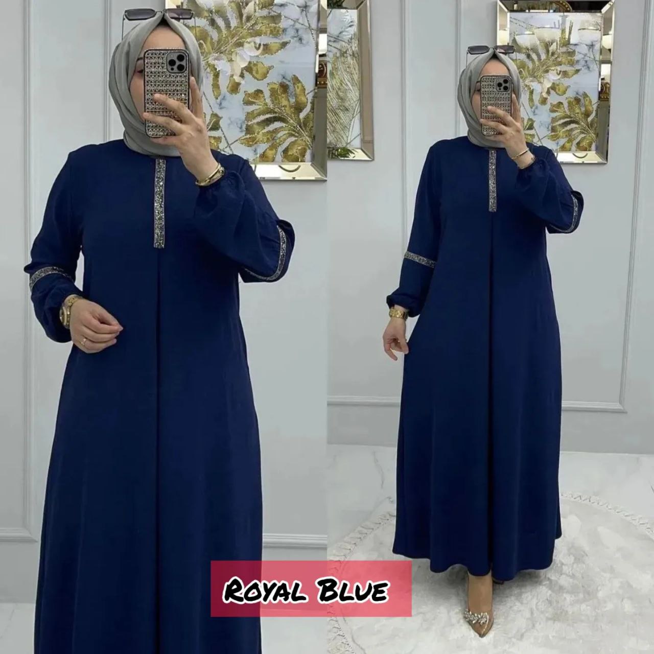 6001 - Aash Basic Abaya | ROYAL BLUE