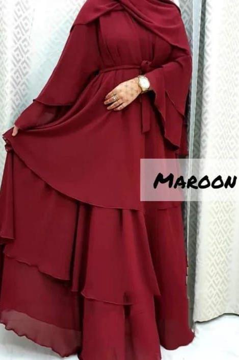 Demanded 3 layared Abaya ( MAROON )