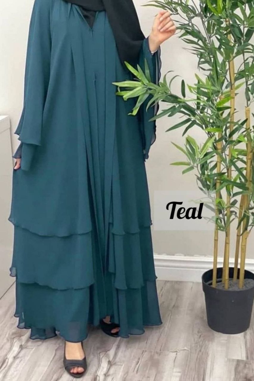 Demanded 3 layared Abaya ( TEAL )