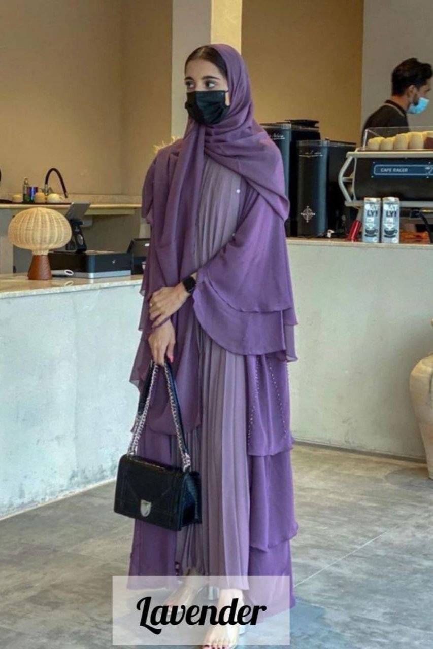 Demanded 3 layared Abaya ( LAVENDER )