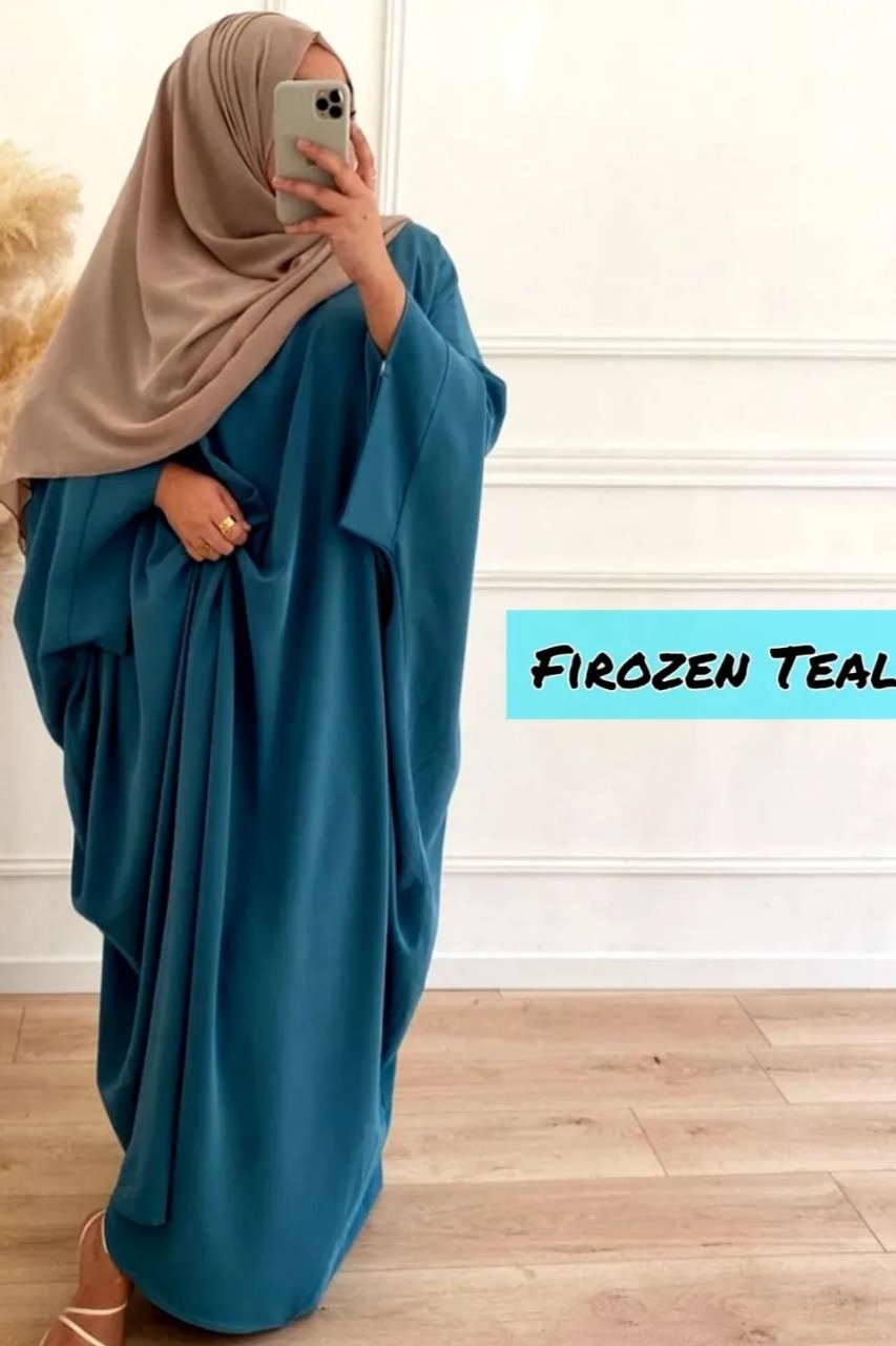 Arebiyan Kaftan Abaya ( NEW - FIROZEN TEAL)