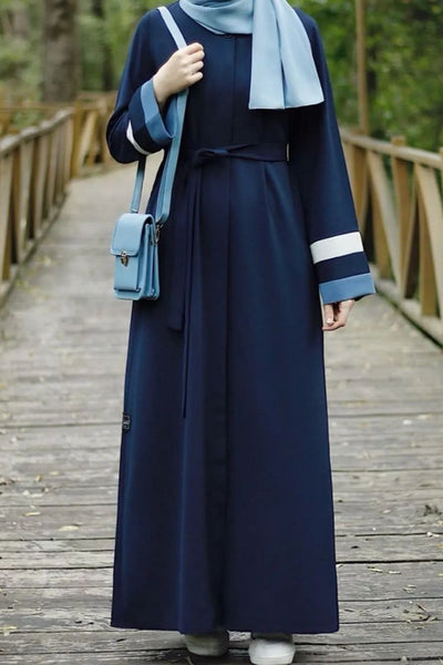 HAIMA FRONT OPEN ABAYA | BLUE
