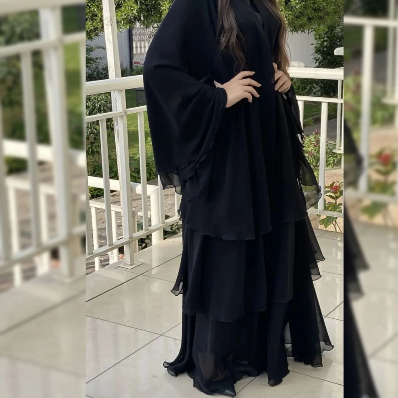 Demanded 3 layared Abaya ( BLACK )