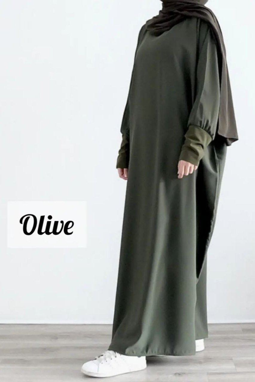 1071 Beautifull fitting sleeve Abaya | OLIVE( Best of Daily Wear )