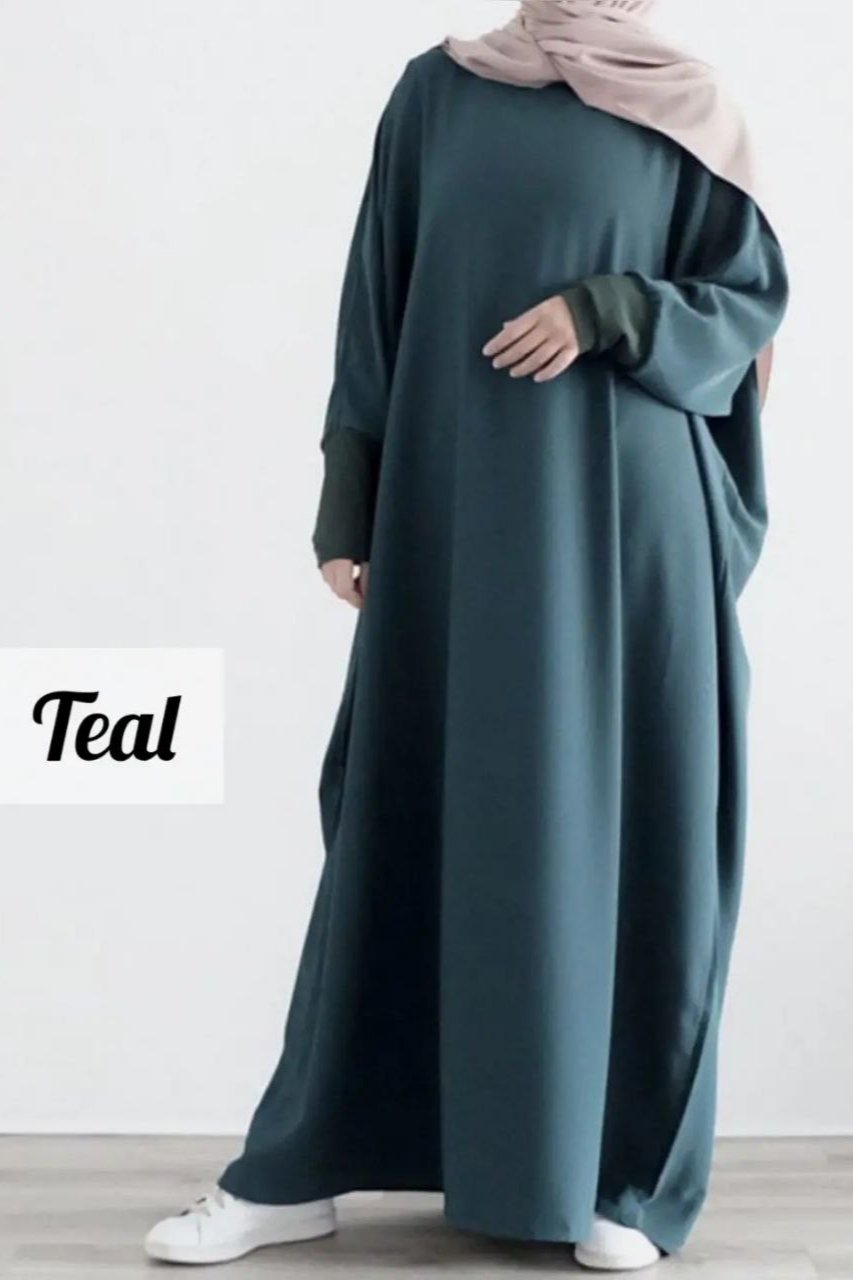 1071 Beautifull fitting sleeve Abaya | TEAL ( Best of Daily Wear )